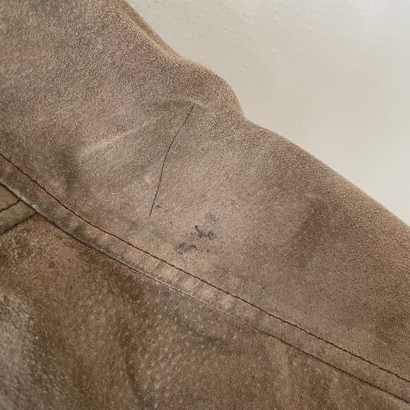 VTG Global Identity G-111 Leather Jacket Mens XL Brown & Blue Bomber Coat - Picture 16 of 16